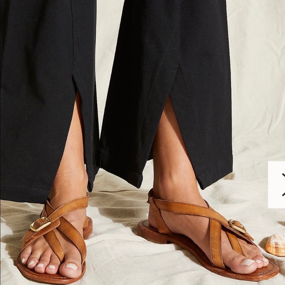 Free People leather La Rosa sandals, 7 Luggage